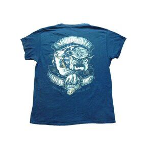 Black Ink Design Shirt Adult Large USMC Marine Corps Bulldog‎ Dogs Of War Mens